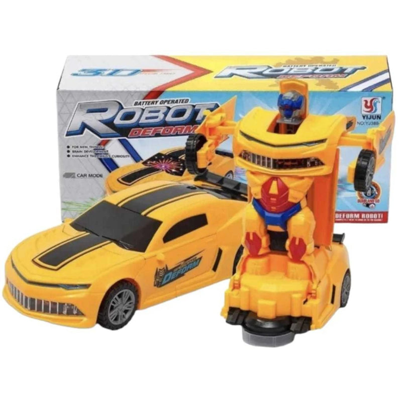 CARRINHO TRANSFORMERS  Vira Robô Luz Som Bate Volta Brinquedo
