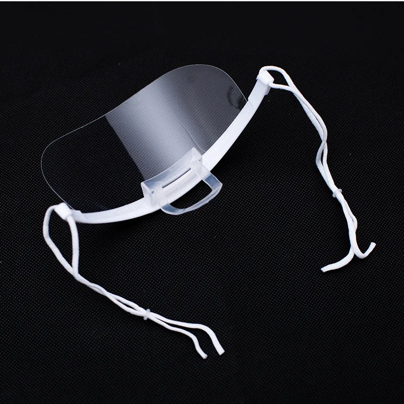 Máscara transparente (ANTI-RESPINGOS ) (5 E 10 Uni) + saúde e higiene na hora de preparar os alimentos. máscaras de cozinha reutilizável (USO PESSOAL)