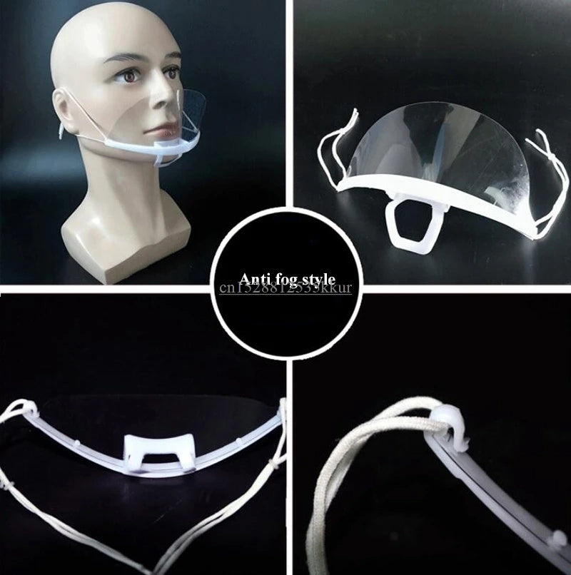 Máscara transparente (ANTI-RESPINGOS ) (5 E 10 Uni) + saúde e higiene na hora de preparar os alimentos. máscaras de cozinha reutilizável (USO PESSOAL)