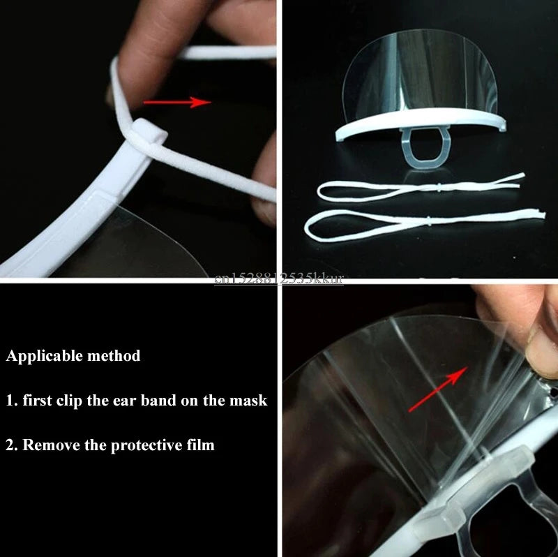 Máscara transparente (ANTI-RESPINGOS ) (5 E 10 Uni) + saúde e higiene na hora de preparar os alimentos. máscaras de cozinha reutilizável (USO PESSOAL)